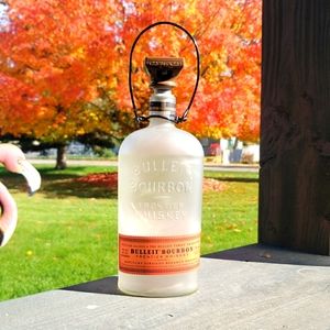 Seaglass Finish Solar Bulleit Bourbon Hanging Bottle Lantern